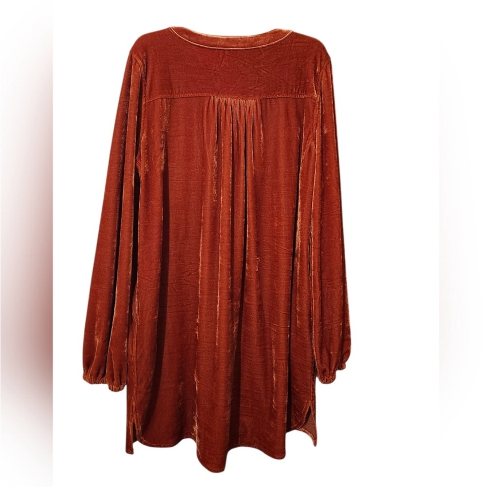 1X Easel Burnt Orange Velvet Tunic Dress, NWT - Picture 2 of 4